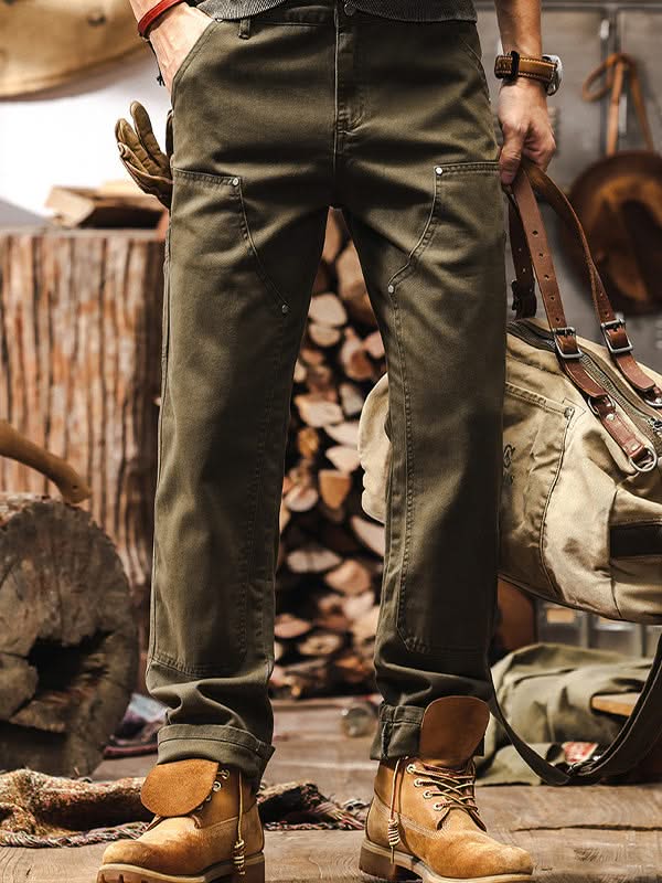 RUGGED WORKWEAR STRAIGHT-LEG UTILITY TROUSERS