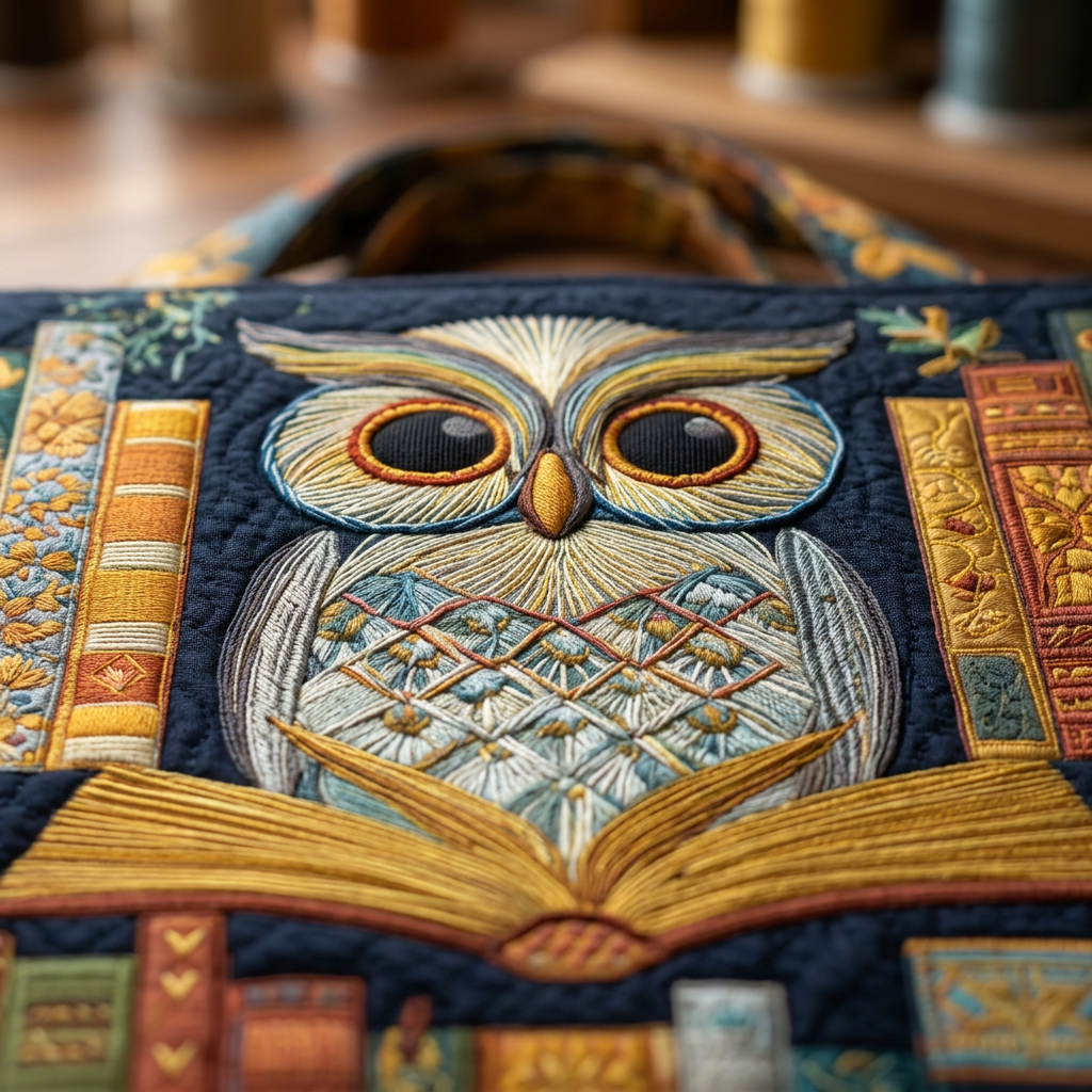 Artisan Bag with Owls and Antique Books – Gift Idea