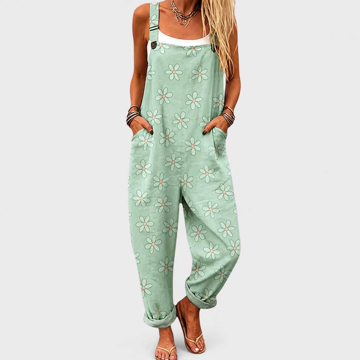 GREEN RIVIERA DUNGAREES FOR WOMEN