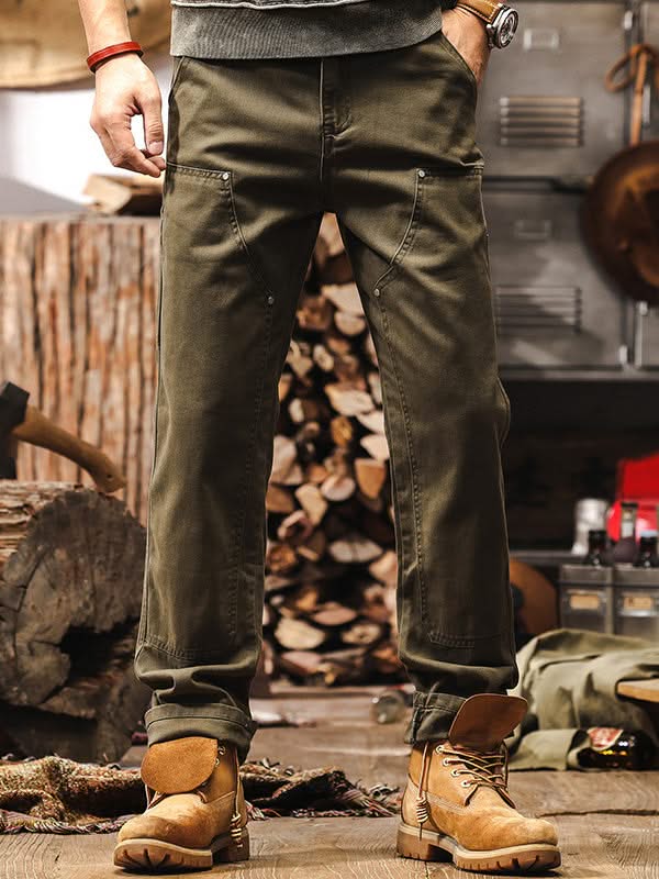 RUGGED WORKWEAR STRAIGHT-LEG UTILITY TROUSERS