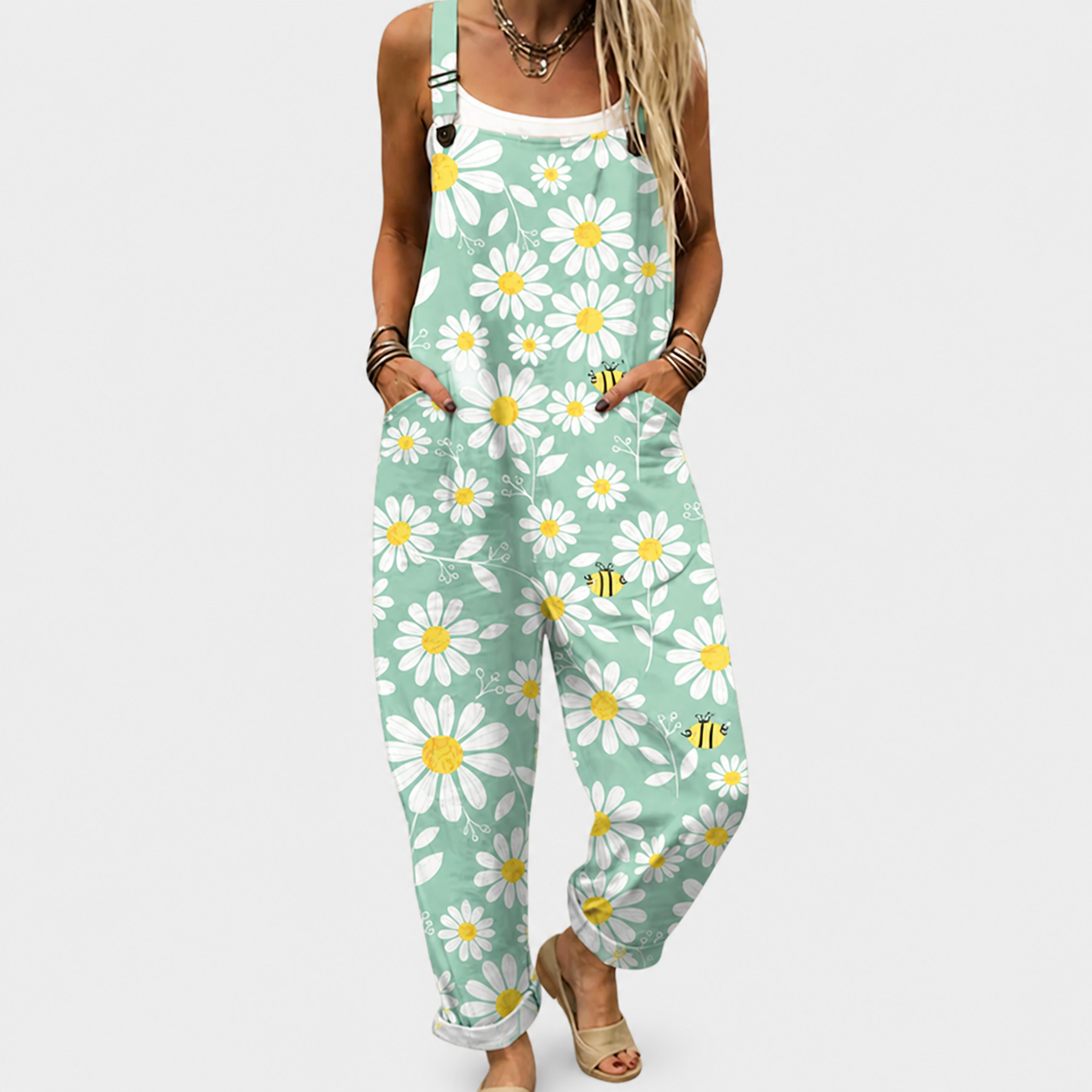 SUMMER DAISY DUNGAREES FOR WOMEN