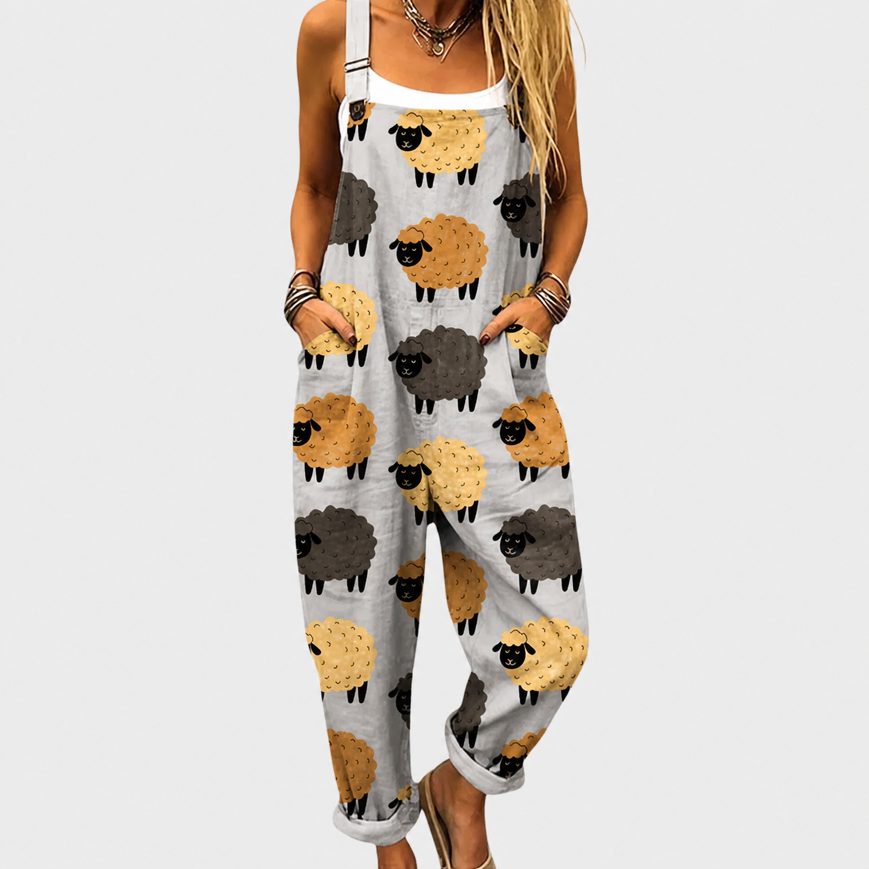 WOMEN'S FLORAL DUNGAREES
