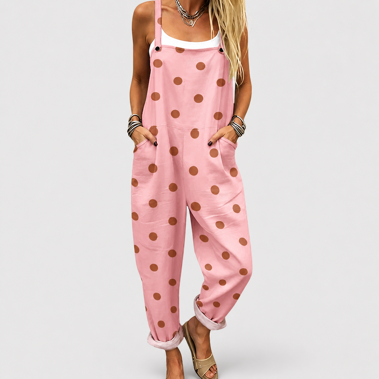PINK CHIFFON DUNGAREES FOR WOMEN