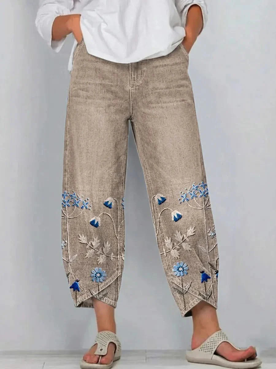 NORABELLE ARTISAN LINEN TROUSERS