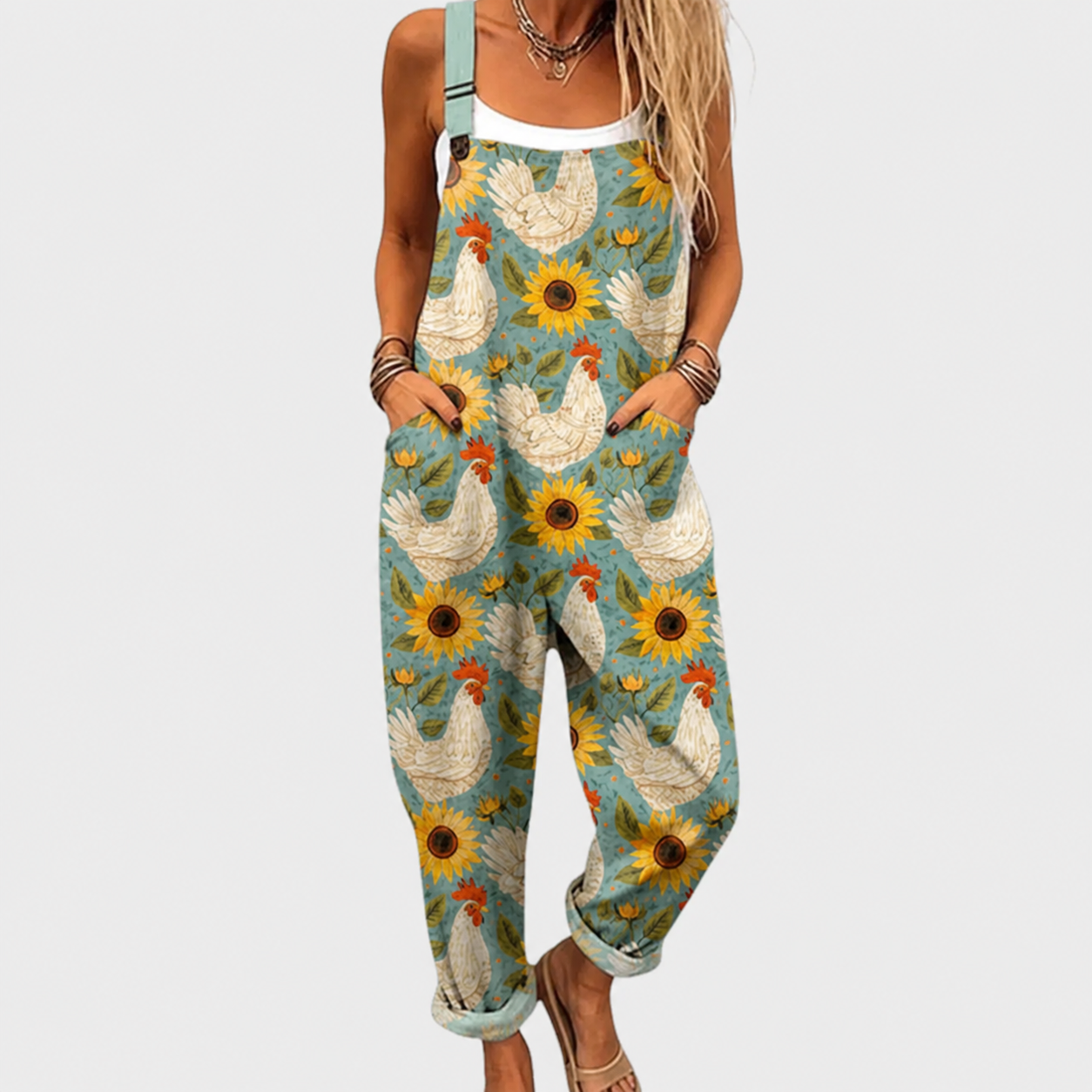 SUNFLOWER DUNGAREES FOR WOMEN