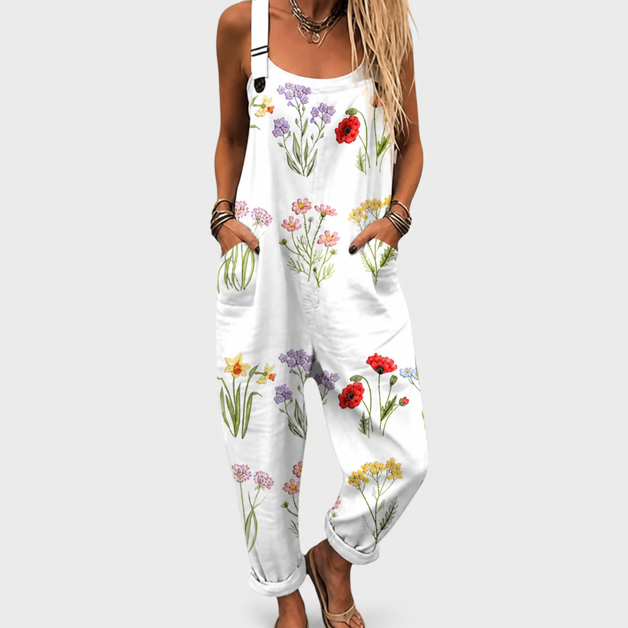 WOMEN'S WILD FLOWER DUNGAREES