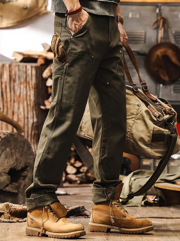 RUGGED WORKWEAR STRAIGHT-LEG UTILITY TROUSERS