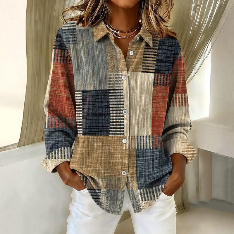 RETRO COLOUR BLOCK BLOUSE