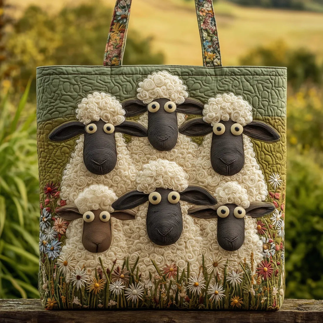 Handcrafted Bag - Five Sheep