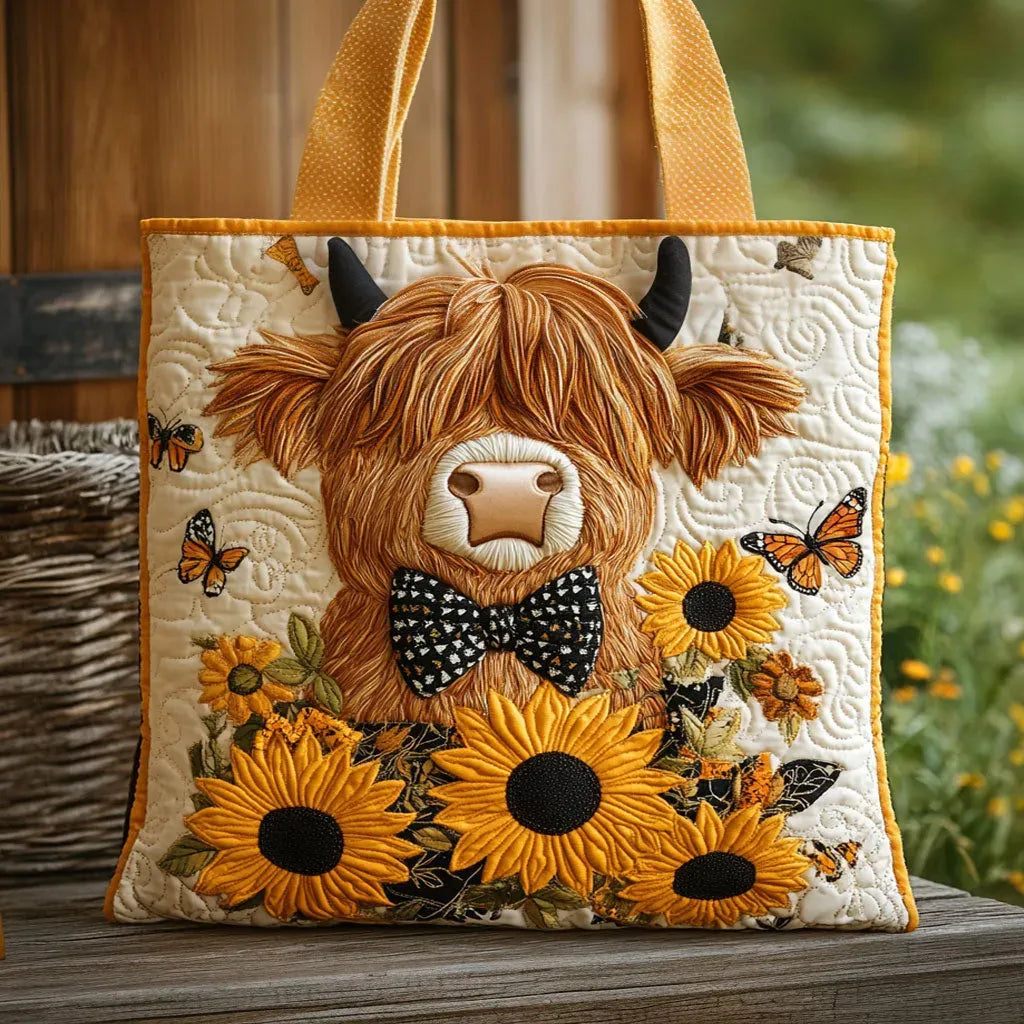 Handcrafted Cow and Sunflower Bag – Gift Idea