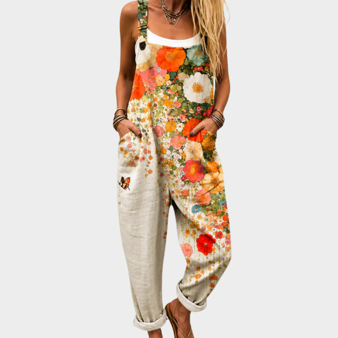 POSITANO FLOWER DUNGAREES FOR WOMEN