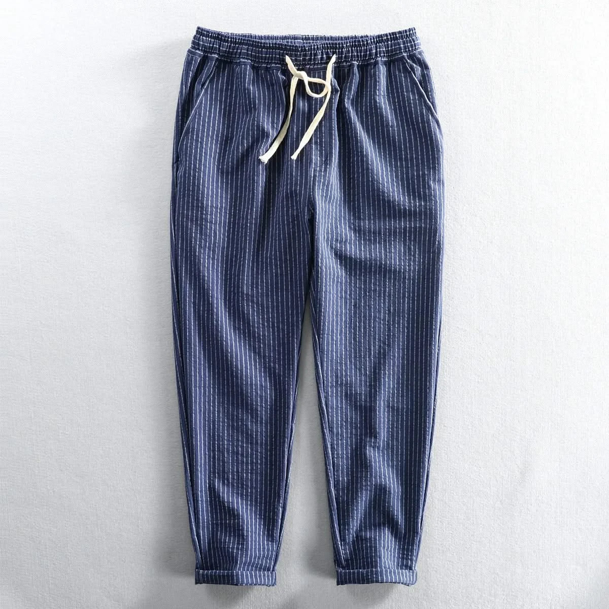 ROCCO STRIPED LINEN TROUSERS