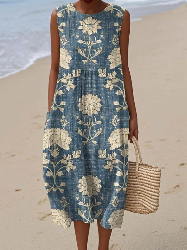 Arlo - Classic Midi Dress with Floral Pattern