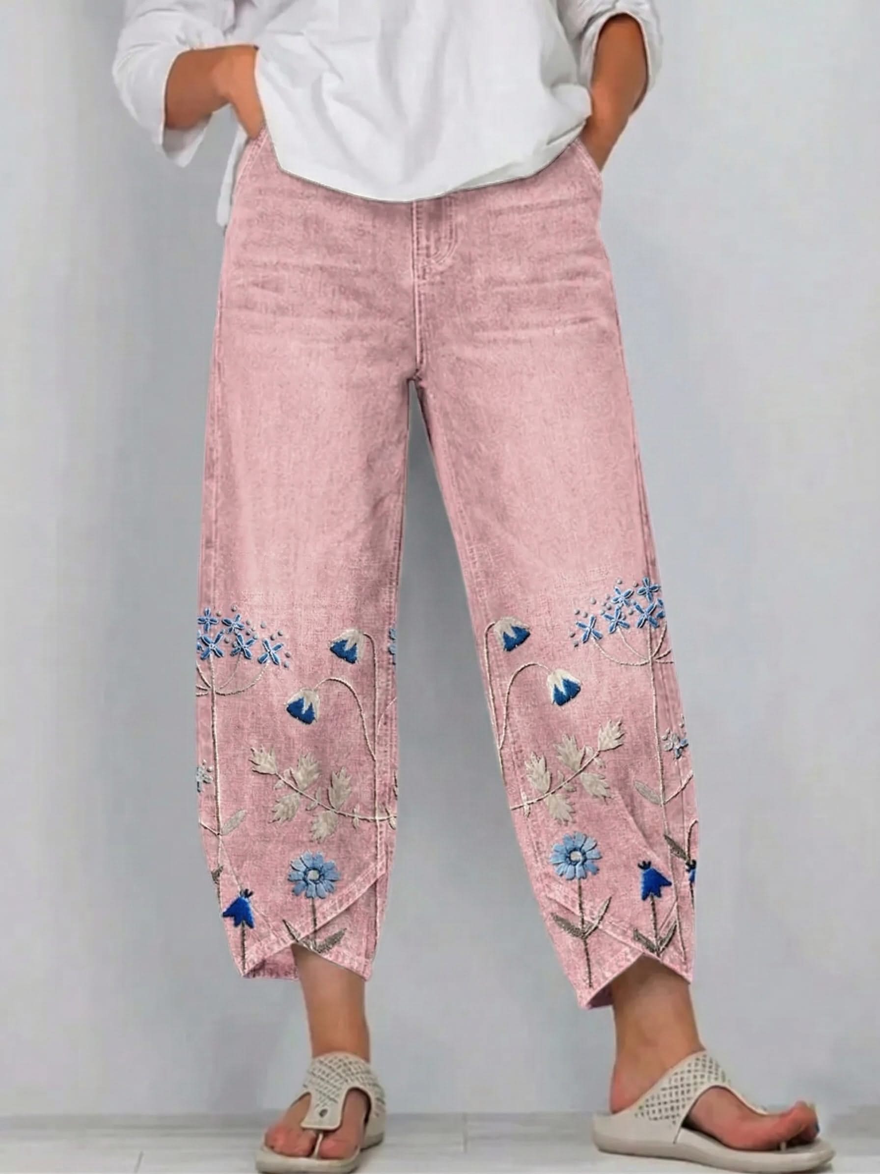 NORABELLE ARTISAN LINEN TROUSERS