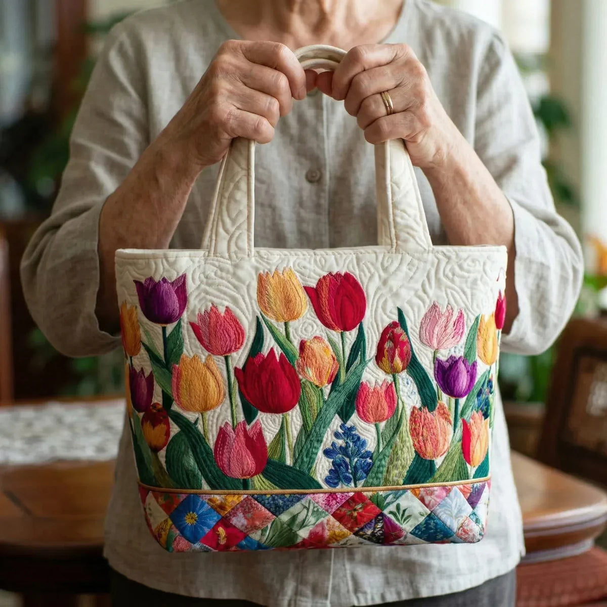 Quilted Bag - Tulip Garden