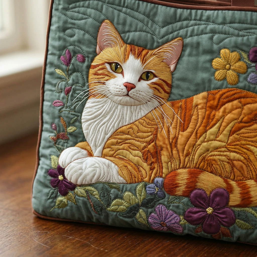 Red Cat Quilted Bag – Spacious and Lightweight