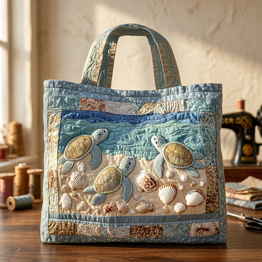 Women's Tote Bag with Sea Turtles – Two Sizes