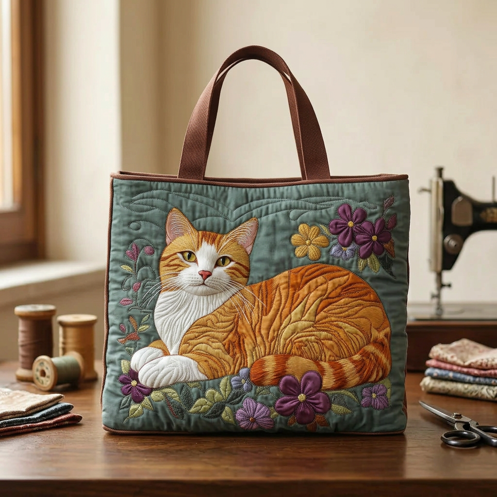Red Cat Quilted Bag – Spacious and Lightweight